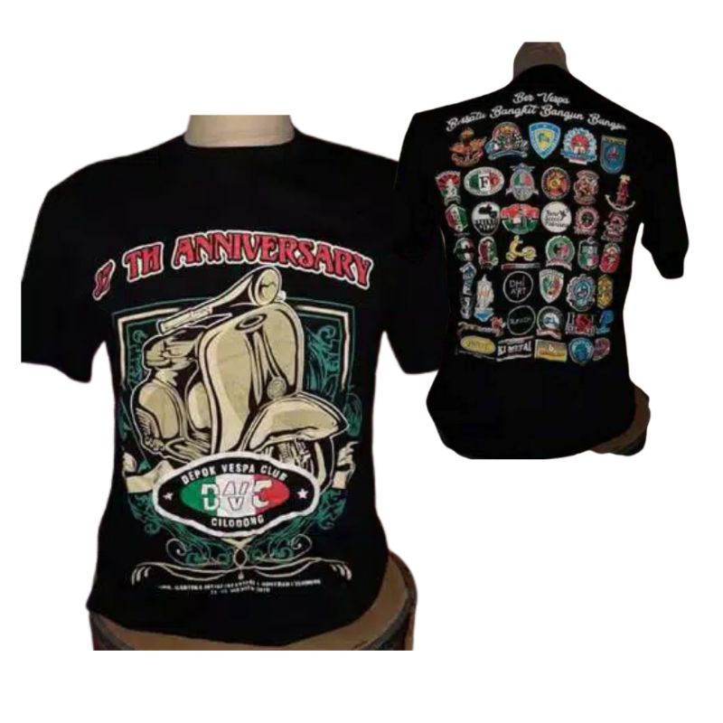 KAOS VESPA EVENT DVC KAOS VESPA ANNIVERSARY DEPOK VESPA CLUB BAHAN COTTON COMBED 24S