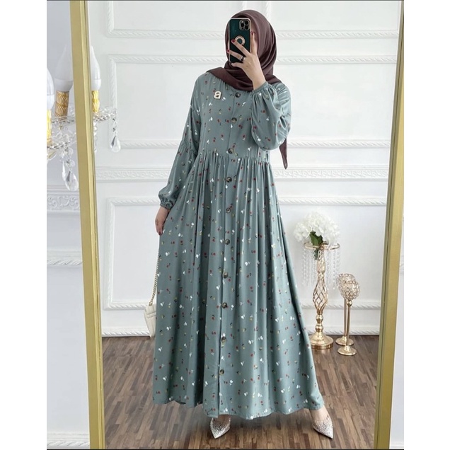 homey dress rayon / gamis rayon aliva