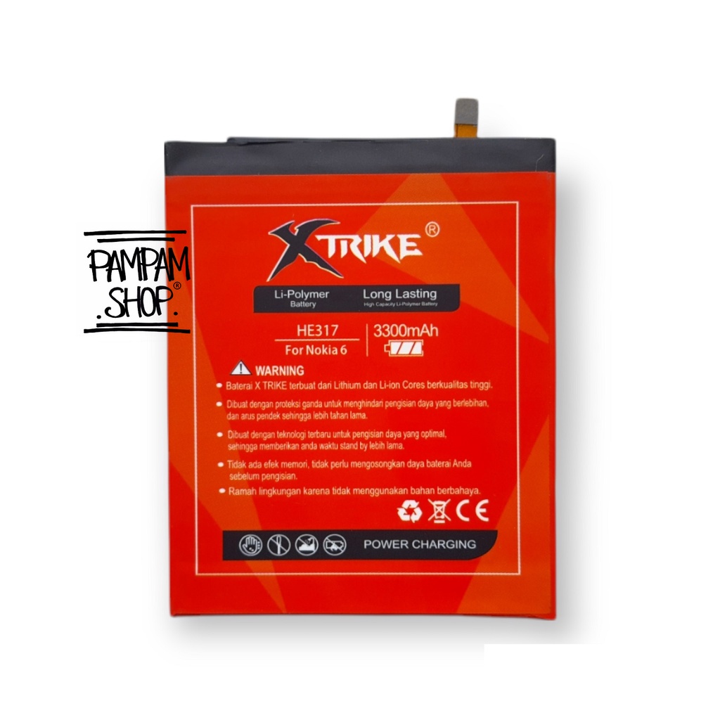 Baterai XTRIKE Double Power Original Nokia 6 HE317TA-1021 TA-1033 TA-1000  Batre Batrai Battery Handphone HP Ori TA1021 TA1033 TA1000