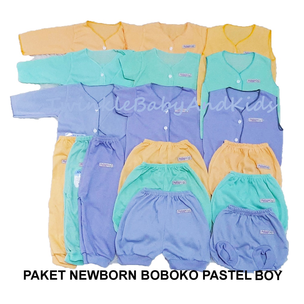 PAKET NEWBORN BOBOKO SNI PASTEL COLOR 18PCS 0-3 BULAN - PIYAMA BAYI - PERLENGKAPAN ANAK - BAJU BAYI MURAH - FLUFFY LIBBY VELVET MIYO-1