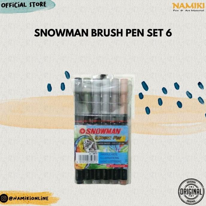 

[[COD]] Snowman Brush Pen set 6 SALE Kode 687