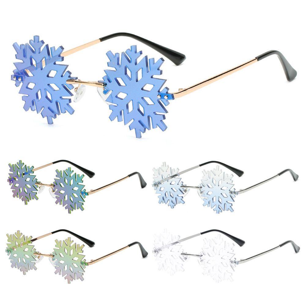 R-flower Snowflake Sunglasses Vintage Dekorasi Natal Novelty Party Eyeglasses