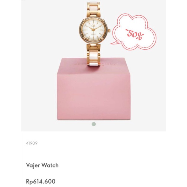 vajer watch jam tangan wanita putih gold ori