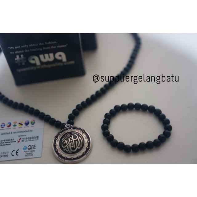 KALUNG lafaz allahuakbar silver giok hitam Ginsamyong terapi kesehatan orangtua supplier produk