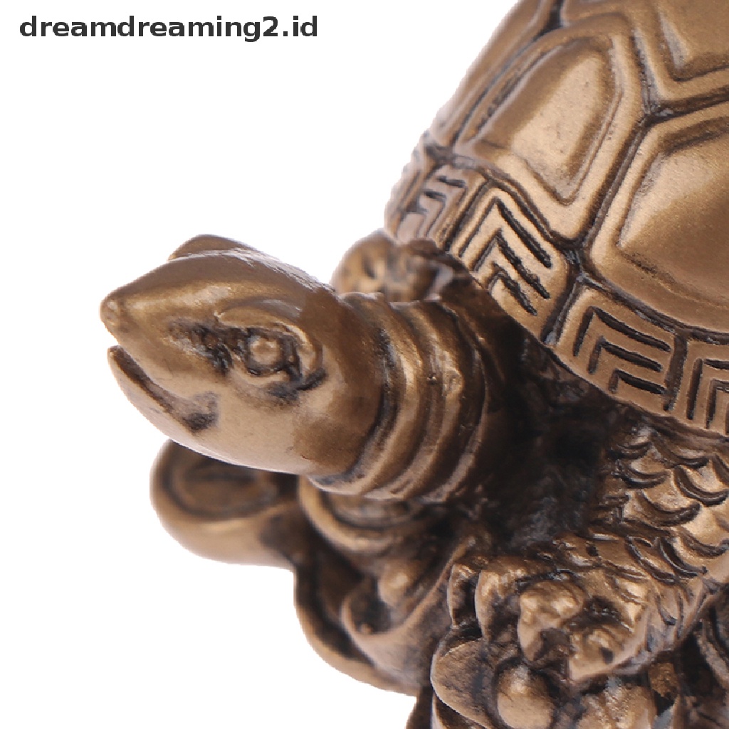 Ornamen Desain Kura-Kura Feng Shui Bahan Resin Tembaga