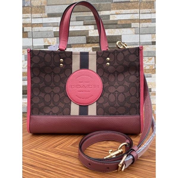 tas coach dumpsey signature JAC STRP CRA - brown strawberry haze