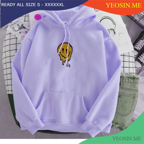 HOODIETRENDING HOODIE BIGSIZE JUMPER SMILE SIZE (S- XXXXXX) TUMBLR KOREAN STYLE TERLARIS LILAC