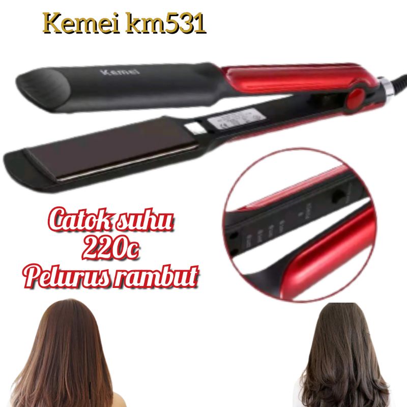 Alat Catok rambut  keriting lurus kemei km531 hair straightener profesional bisa curly