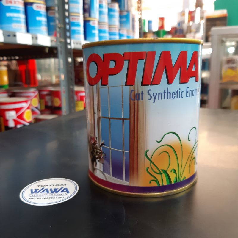 cat kayu besi optima warna hitam dop cepat kering 1kg