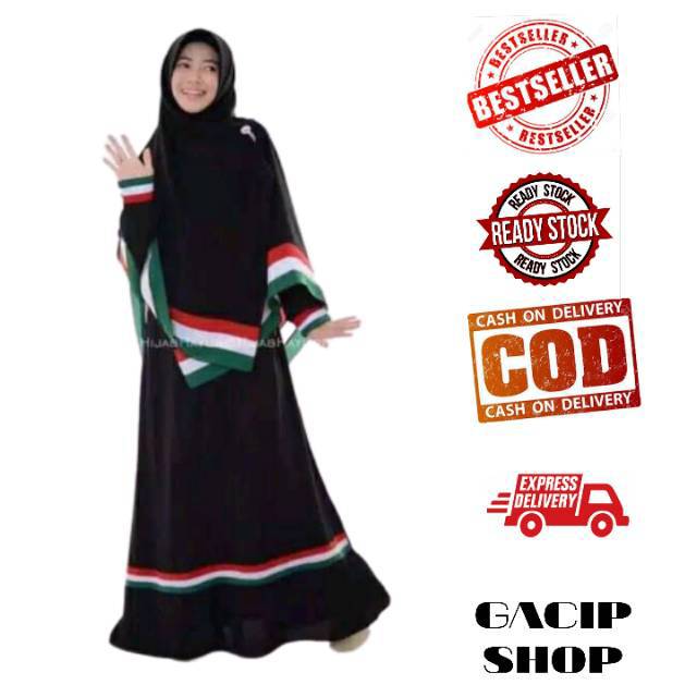 Gamis palestina sethijab/ Gamis palestina/ gamis palestina free khimar