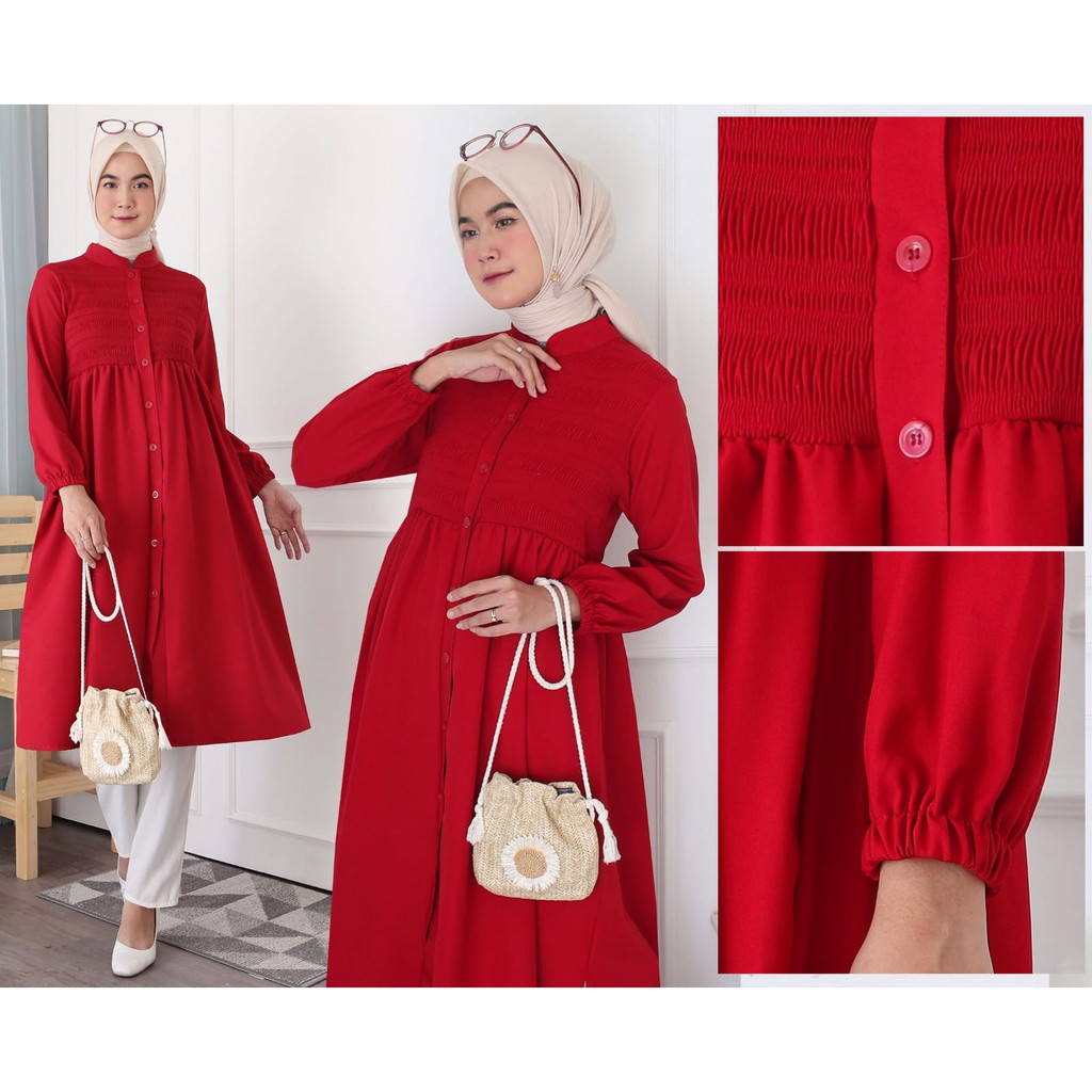 LONG TUNIK WANITA SMOK KERUT 803 Mrs3