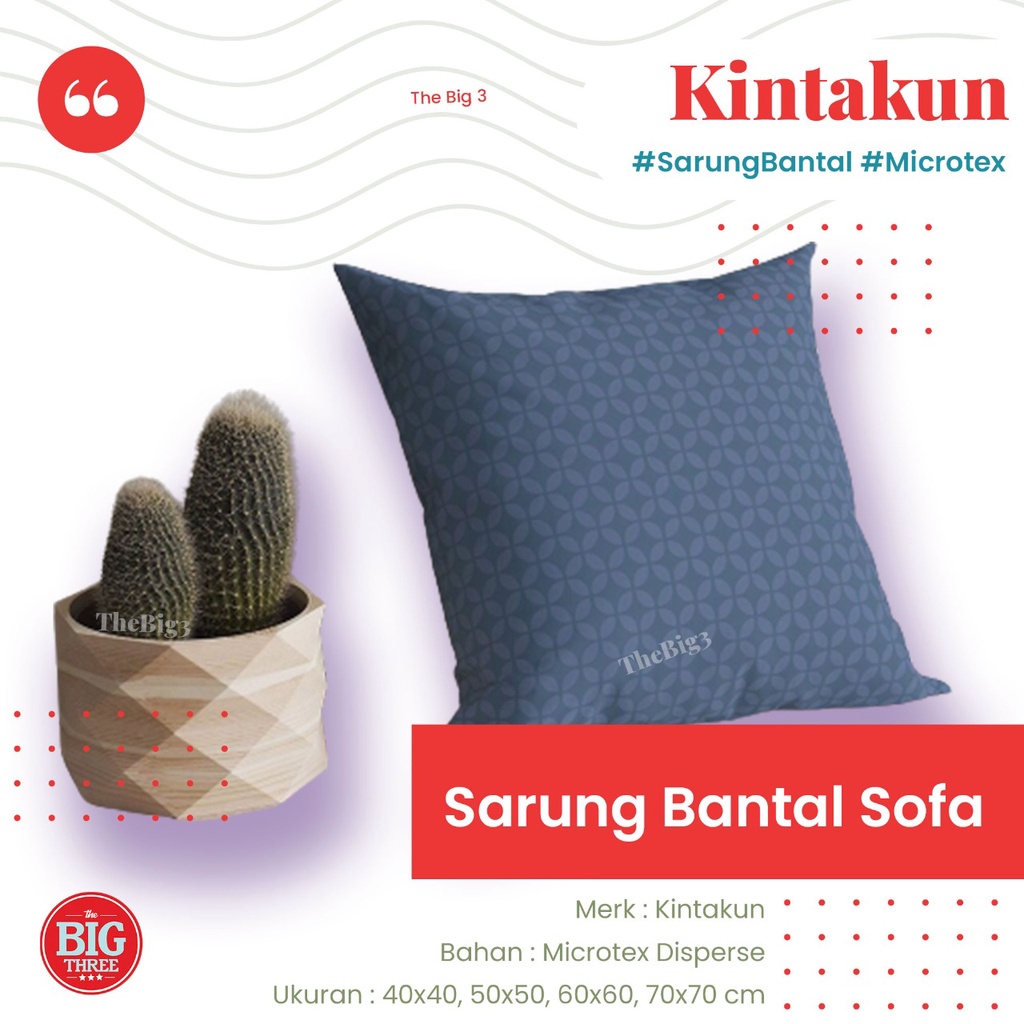 Kintakun Home Sarung Bantal Sofa 40x40 / 50x50 / 60x60 / 70x70 - Anchor Choco Limar Berry Dante Dark Brown Canyon Clay Serenity Pink Icing Hexapik Cloudstar TBT