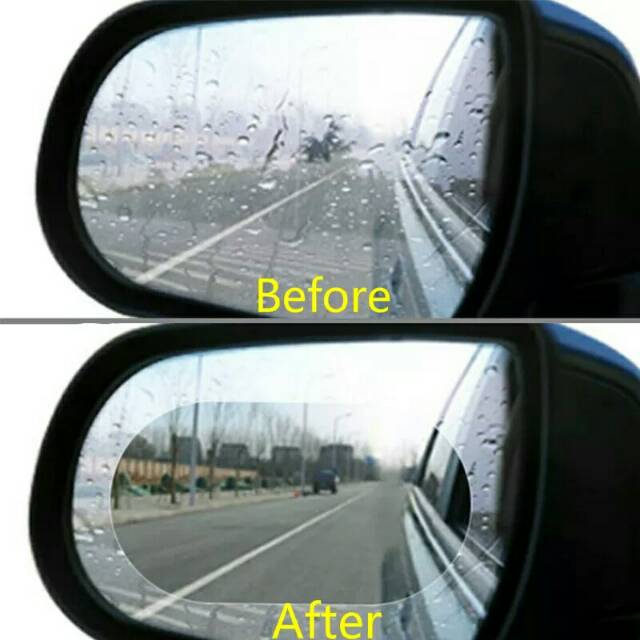 1 Set Sepasang Film Anti Fog Spion Mobil Lonjong Anti Embun Air Hujan Pelindung Talang Eksterior