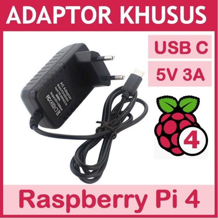 Jual Adaptor Power Supply 5v 3a Usb Type C For Raspberry Pi 4 Model B Indonesiashopee Indonesia 7285