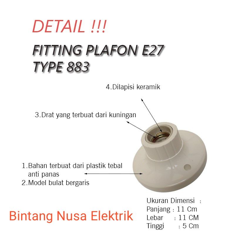 Jiamei JM-881-882-883-884 Fiting Plavon E27/ Fitting Plavon E27/ Fiting Tempel E27/ Fitting Tempel E27/Rumah Lampu Plavon E27/ Tempat Lampu Plavon E27/ Rumah Lampu Tempel E27/ Tempat Lampu Tempel E27/ Fiting Lampu Keramik E27/ Fiting Lampu Porselen E27