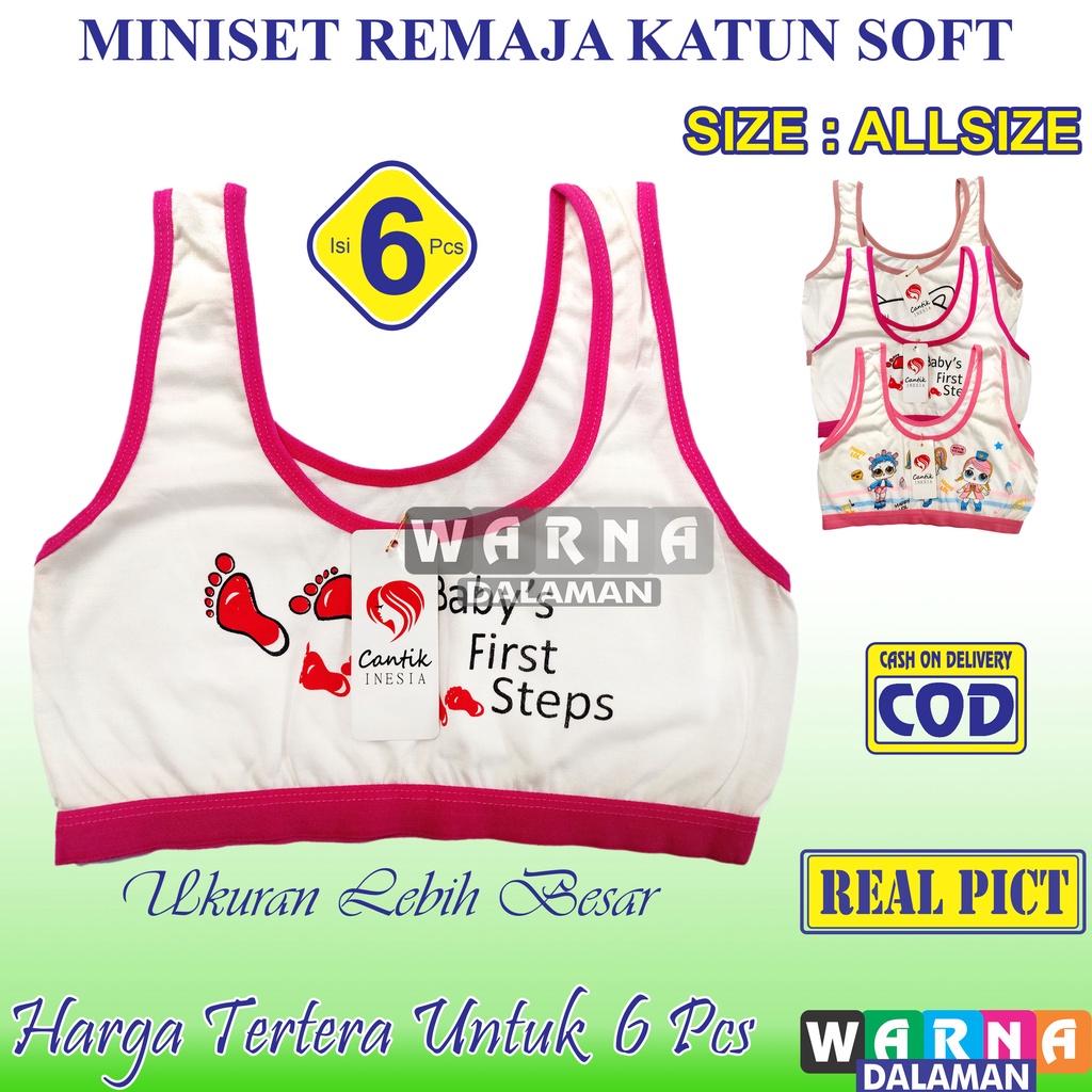 6 Pcs Miniset CANTIK_Anak Remaja Perempuan Motif Gambar Karakter Usia SD SMP | WARNA DALAMAN