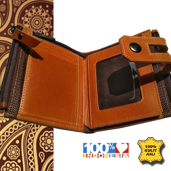 JAT Dompet Resleting Lipat Kulit Asli