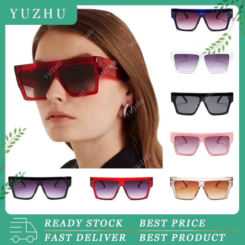 (YUZHU) Ready Stock Kacamata Wanita Fashion Trend  Frame Besar Kacamata Hitam