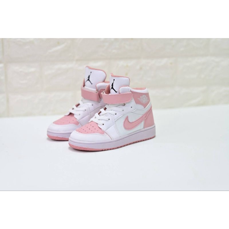 Sepatu anak Nke jordan higth putih pink/hitam pink