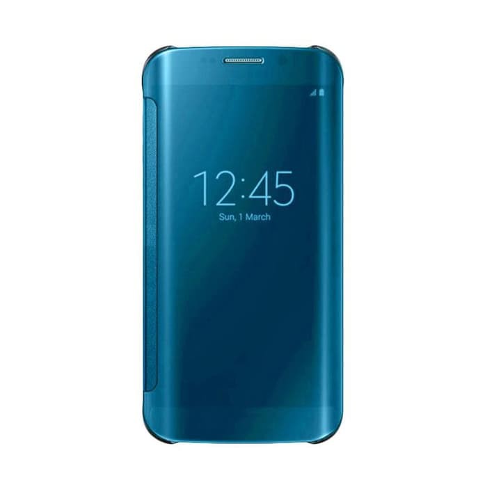 Wallet Mirror View Flip Cover Casing Relme 3 Pro - Biru