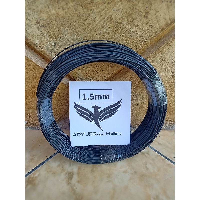 Ruji fiber hitam 1.5mm Roll (100 meter)