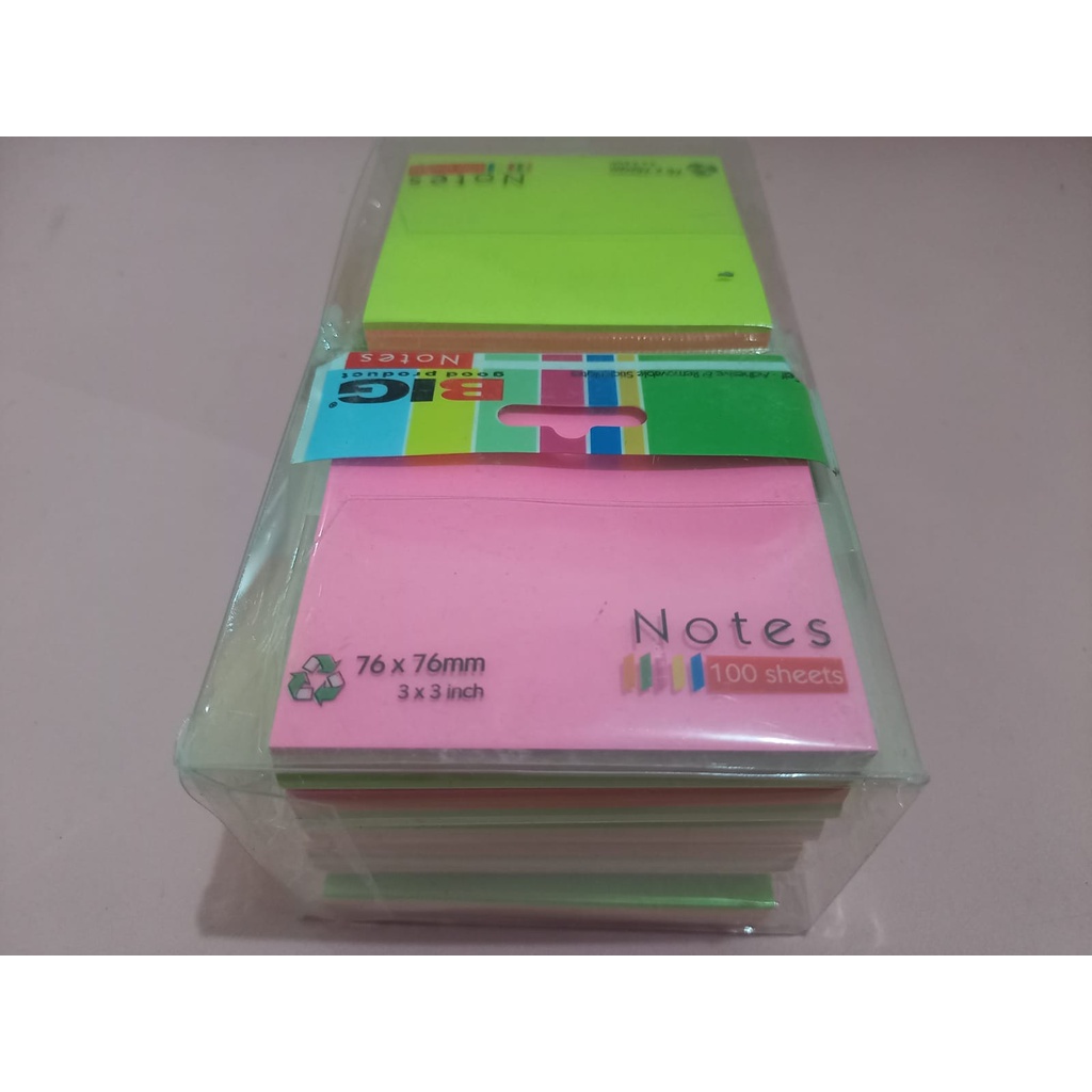 Sticky Notes Pembatas Memo Polos Ukuran 7,6 x 7,6cm Ukuran Besar