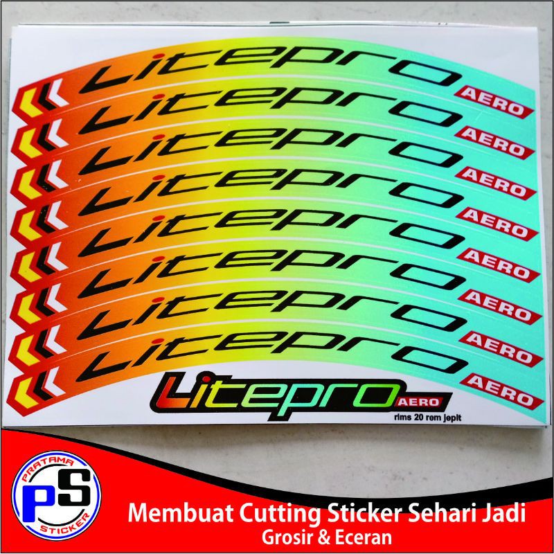 Sticker Decal Rims Velg 20 Litepro Sepeda Minion rem cakram