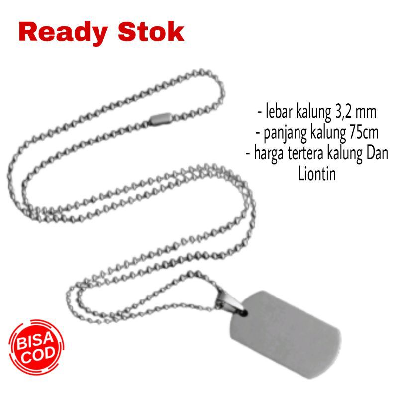 Kalung Biji Lada Liontin Armi Polos-Kalung Biji Lada Liontin Kotak