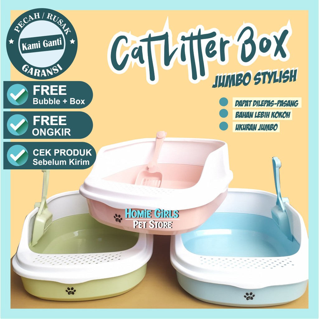 Tempat Pasir Kucing CAT LITTER BOX BESAR Bak Pasir Kucing Jumbo Stylish