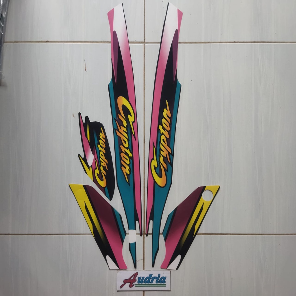 Striping sticker motor yamaha crypton 2000 hijau