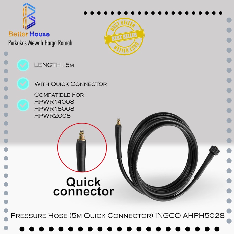 Pressure Hose (5m Quick Connector) INGCO AHPH5028 - Selang Jet Cleaner