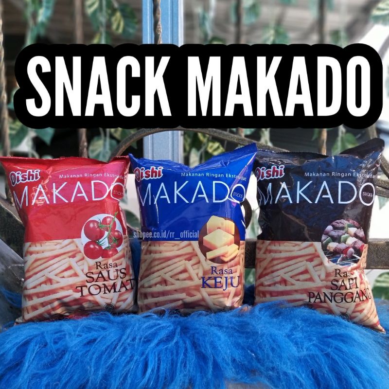 

Cemilan Makado Ekstrudat Sticks Cracker Saus Tomat Sapi Panggang Makanan Ringan Oishi 65gr