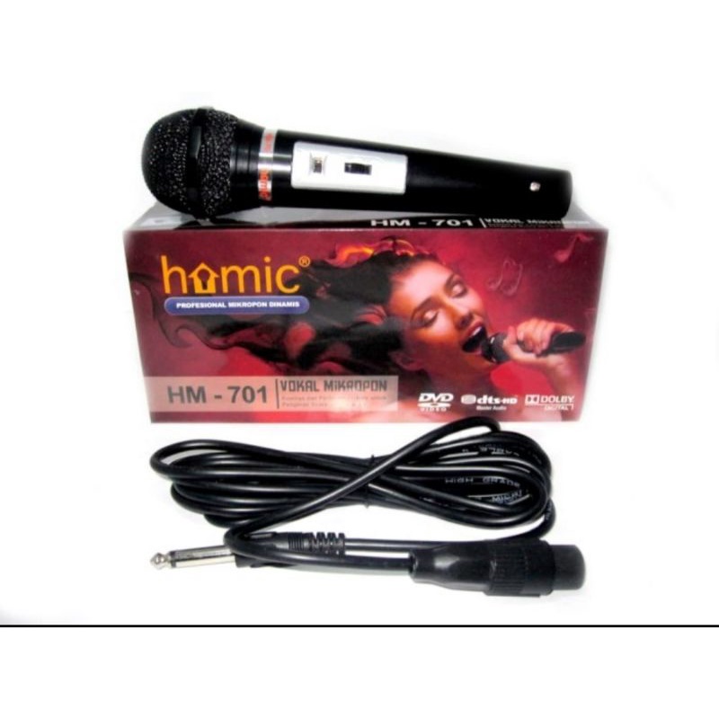 MIC KARAOKE HOMIC HM-701 - MICROPHONE KABEL HOMIC ORIGINAL - MIC KABEL