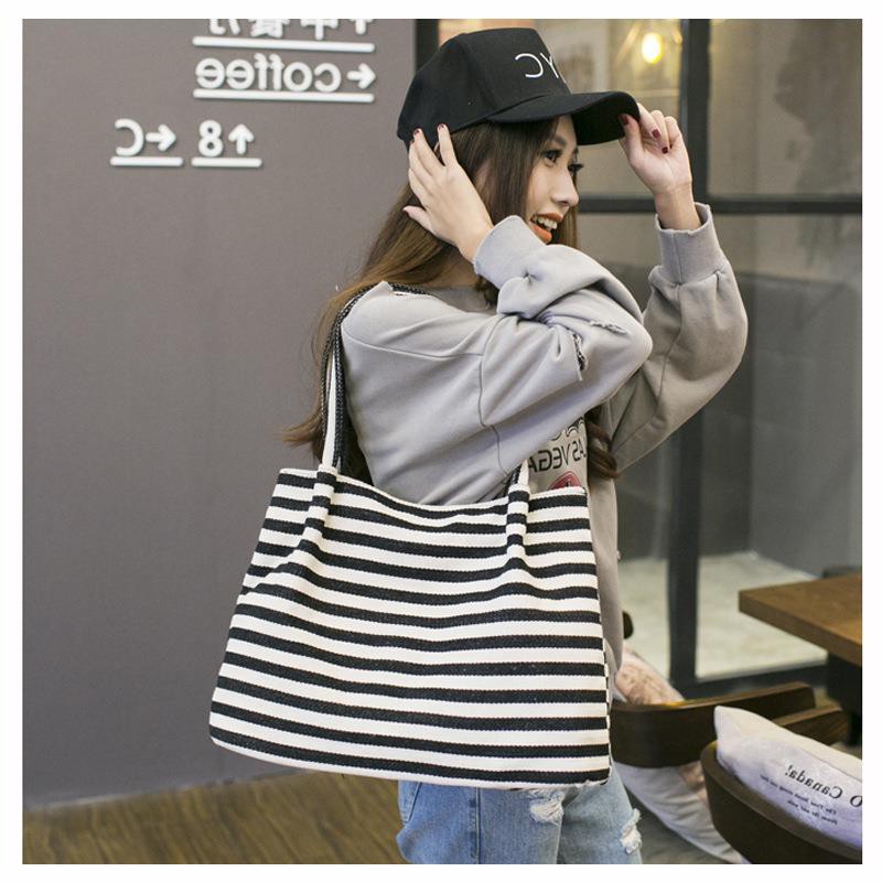 {PROMO} Tas Tote Fashion StripTote Bag Shoulder and HandBag wanita tas serba guna tas gendong wanita tas bahu wanita tas jinjing wanita tas selempang wanita COD tas wanita murah tas wanita import