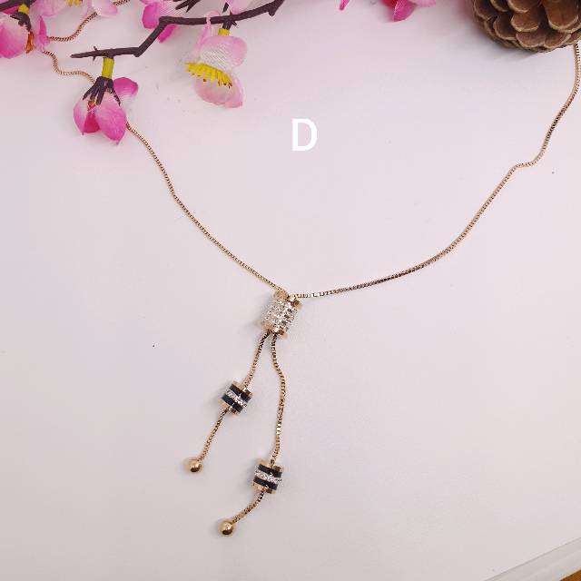 Kalung titanium panjang 70Cm mewah asli anti karat selamanya