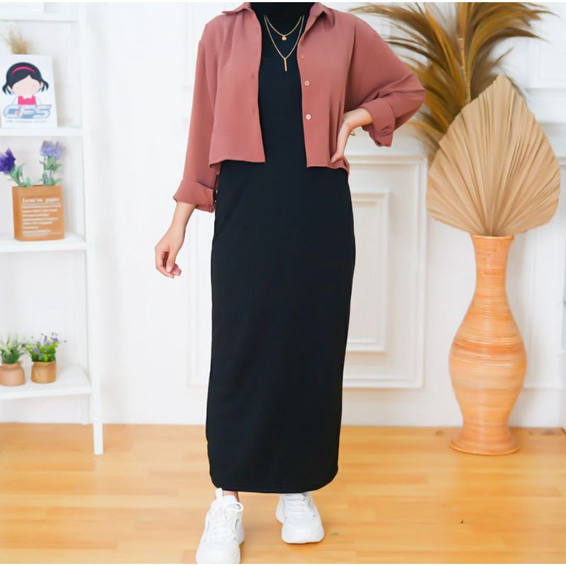 INNER SPAN LONG DRESS / INER DRESS  JERSEY / INER GAMIS WANITA PREMIUM