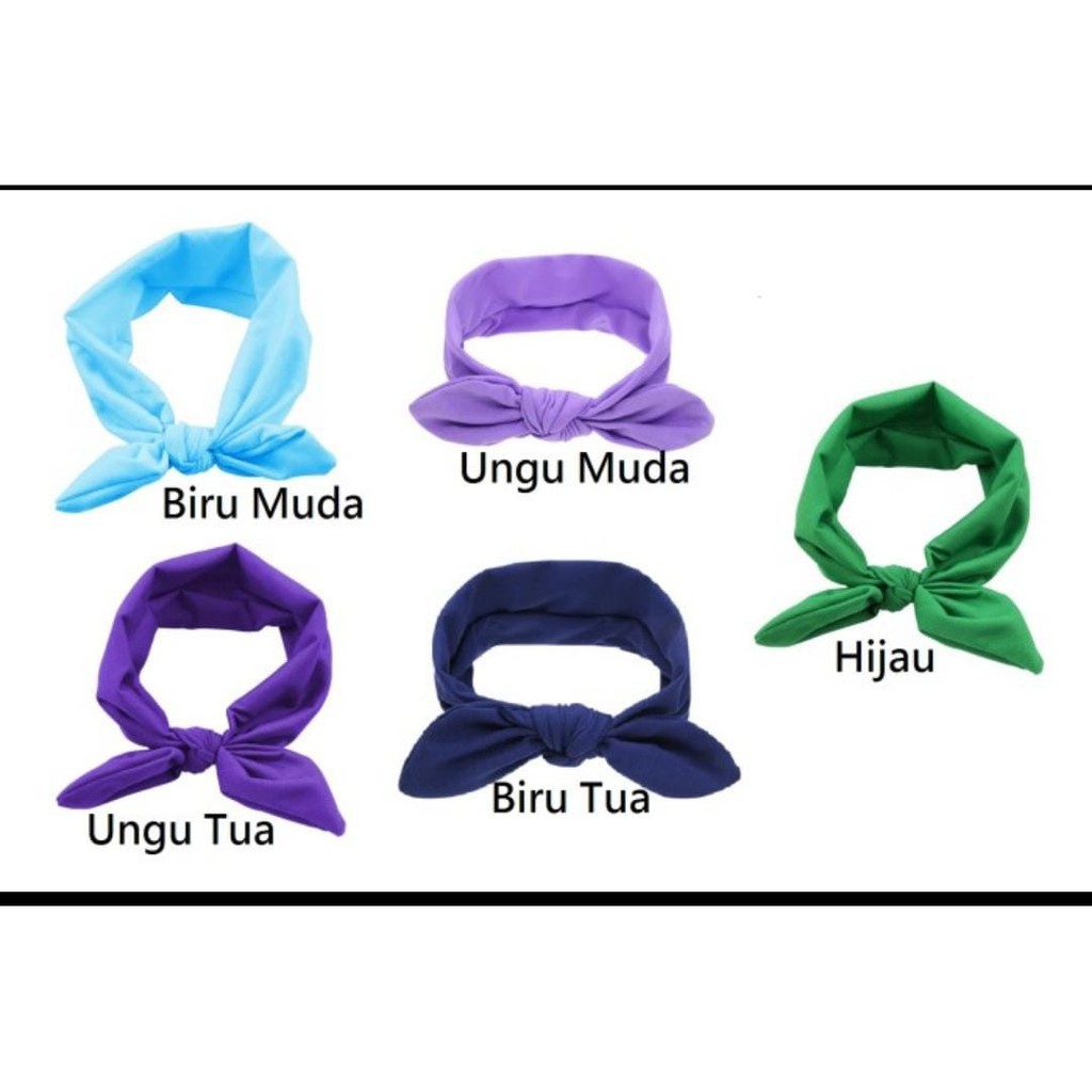 Bandana Bayi Motif Polos/ Bando KELINCI BAYI/ Headwrap / Baby Headband / Aksesoris Rambut