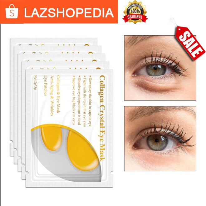 LANBENA Masker Mata Collagen 24K Gold Eye Mask 5 PCS / masker mata / lazshopedia - K073MM