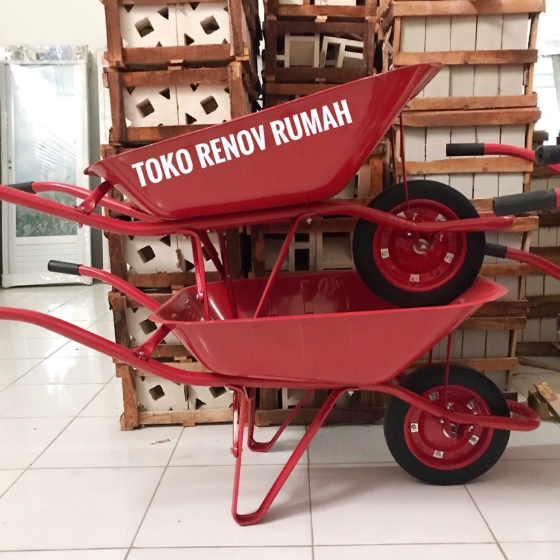 gerobak dorong (ban hidup) kualitas premium/ gerobak pasir/ gerobak bangunan/ gerobak dorong