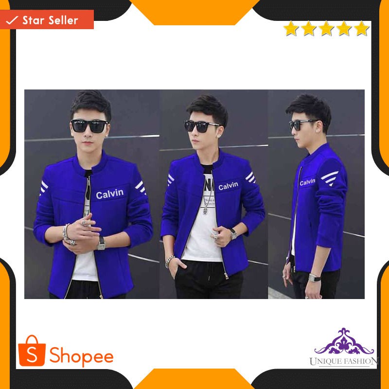 Jaket Calvin Benhur Vl Jaket Pria Babyterry Biru