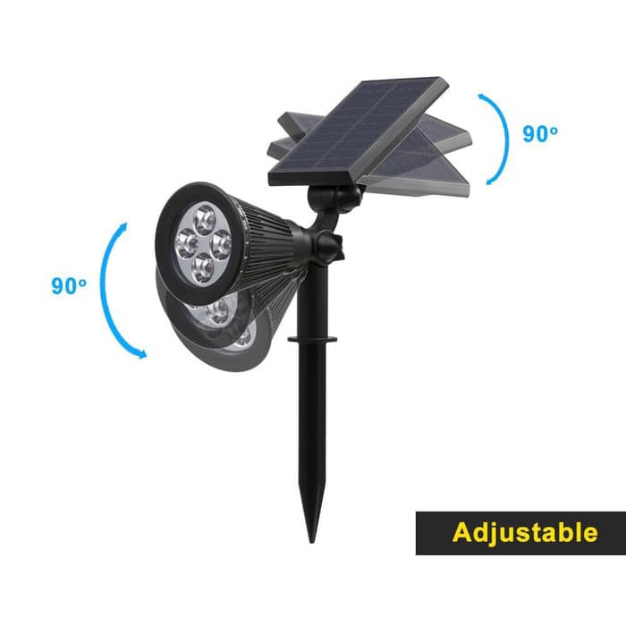 Lampu sorot solar taman tancap dan dinding spotlight lamp 2w-4led