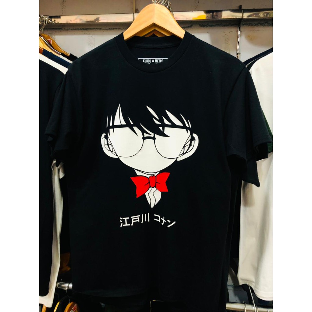 Tshirt Anime Detective Conan Tie Black Case Closed Kanji