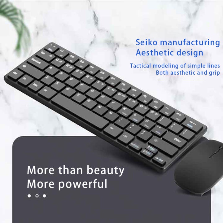 Kimsnot Wireless Keyboard Mouse Combo Set Ergonomic 64 Keys 2.4GHz - JP107 - Black