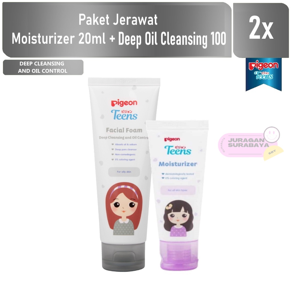 PIGEON Teens Paket 2 Berminyak ( Deep Oil 100ml+Mositurizer 20ml )