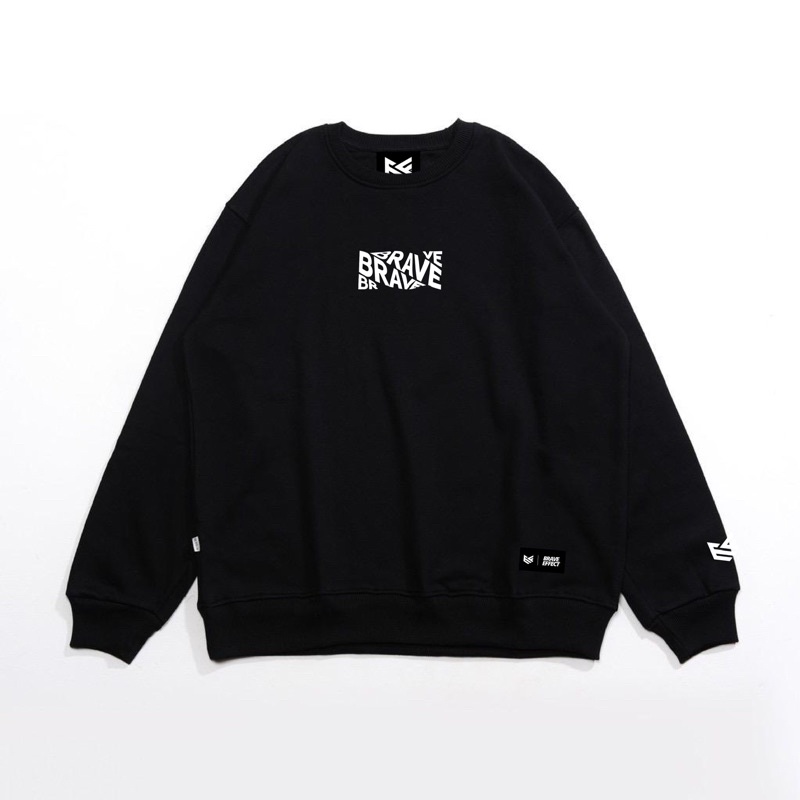 (BISA COD) BRAVE EFFECT Crewneck Bordir Sweater Jaket Hoodie Pria Wanita Premium Hodie Switer Suiter-4