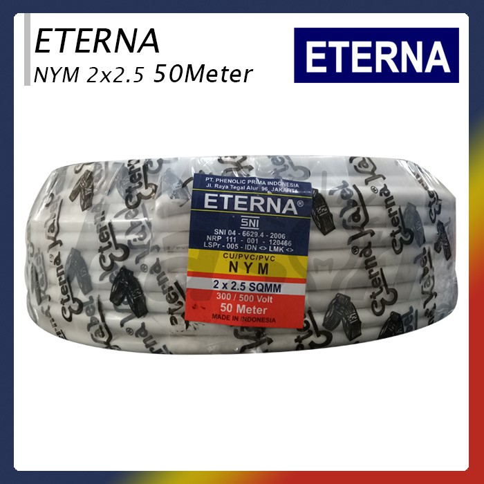 Eterna NYM 2x2.5mm @ 50m - Kabel Listrik TIDAK DI ECER