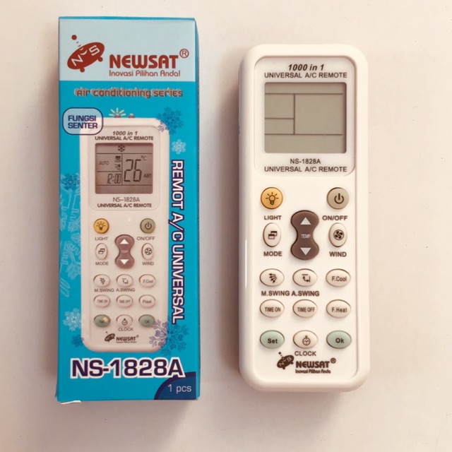 Remote AC universall split semua pk ns1828a