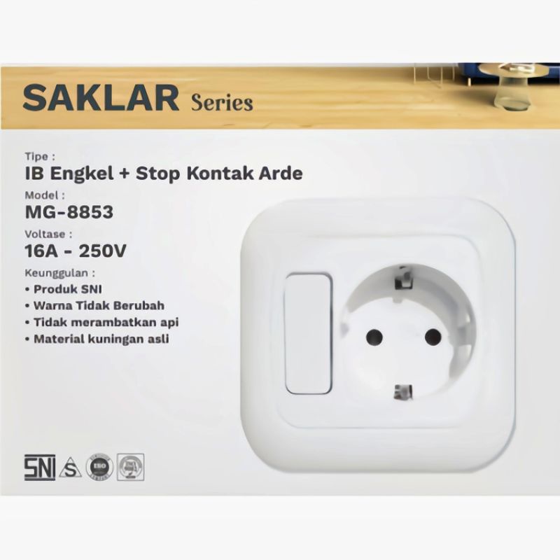 Morgen IB Saklar Engkel + Stop Kontak Arde MG-8853