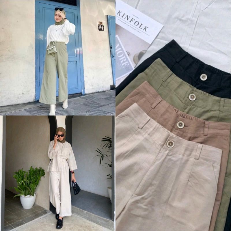 Celana Kulot Linen Highwaist Kulot Linen nayla slim Celana Kulot Linen Cullote / SEOUL Kulot Linen