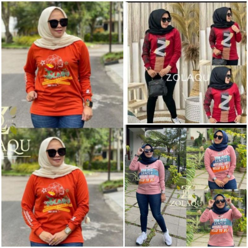 KAOS ZOLAQU SIZE M L XL 100% ORIGINAL TERBARU MERAH TUA,PEACH DAN ORANGE BATA TAMPA BAN BAWAH